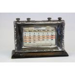 Early 20th Century silver desk top perpetual calendar