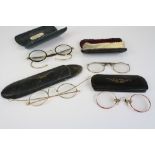 Collection of four cased pairs of 19th century Spectacles.