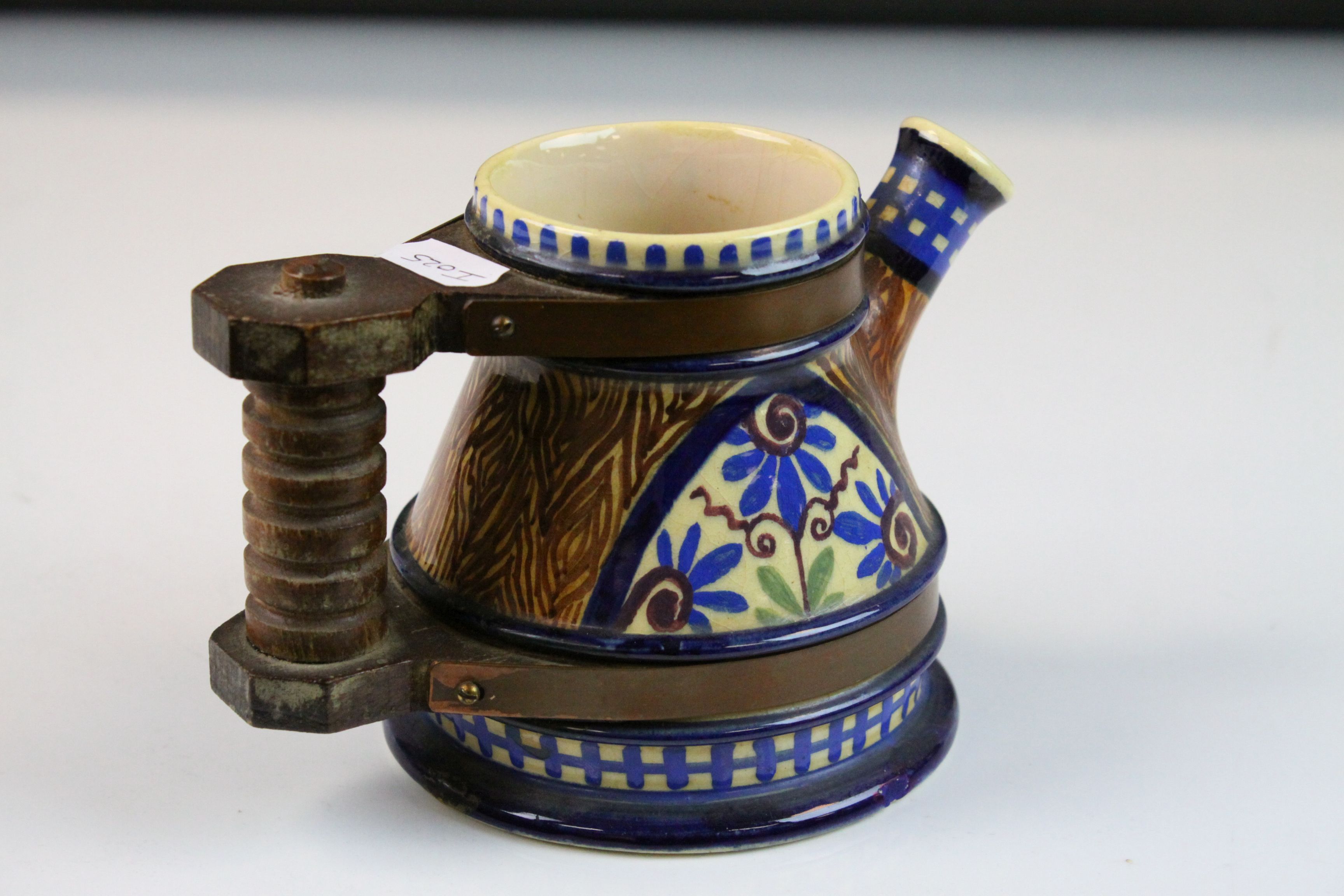 P. Fouillen Quimper Faience Three Piece Coffee Set comprising Coffee Pot, Milk Jug and Lidded - Image 9 of 10