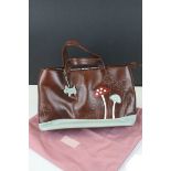 Radley Leather ' Toadstool ' Handbag with Scottie Dog Tag, 32cms wide, with Pink Radley Dust Bag