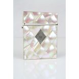 Mother of pearl with silver cartouche card case