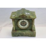 Victorian Onyx Architectural Mantle Clock together with a Smiths Electric Oak Cased Clock (damaged)