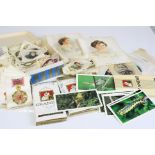 Box of mainly vintage silk cigarette cards