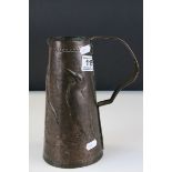 Arts and Crafts Copper Jug with relief decoration of three Penguins in the manner of Newlyn, 21.5cms