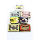 Seven vintage Gramaphone needle tins etc to include HMV, Concorde & Columbia, some with needles