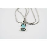 Silver and turquoise pendant necklace