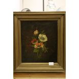 Late 19th / Early 20th century Oil Painting on Canvas of Still Life Flowers, signed RC, 29cms x