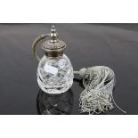 Antique Style Cut Glass Atomiser with Silver Lid, Birmingham 1991