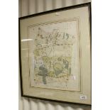 *Framed & glazed Edward Halstead Map "The Hundred of Codsheath" featuring Sevenoak, Chevening,