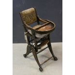 Victorian Metamorphic Child's High Chair / Rocking Chair, 92cms high