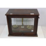 Cased Set of A. Gallenkamp & Co Ltd Balance Chemist Scales, 39cms wide x 32cms high