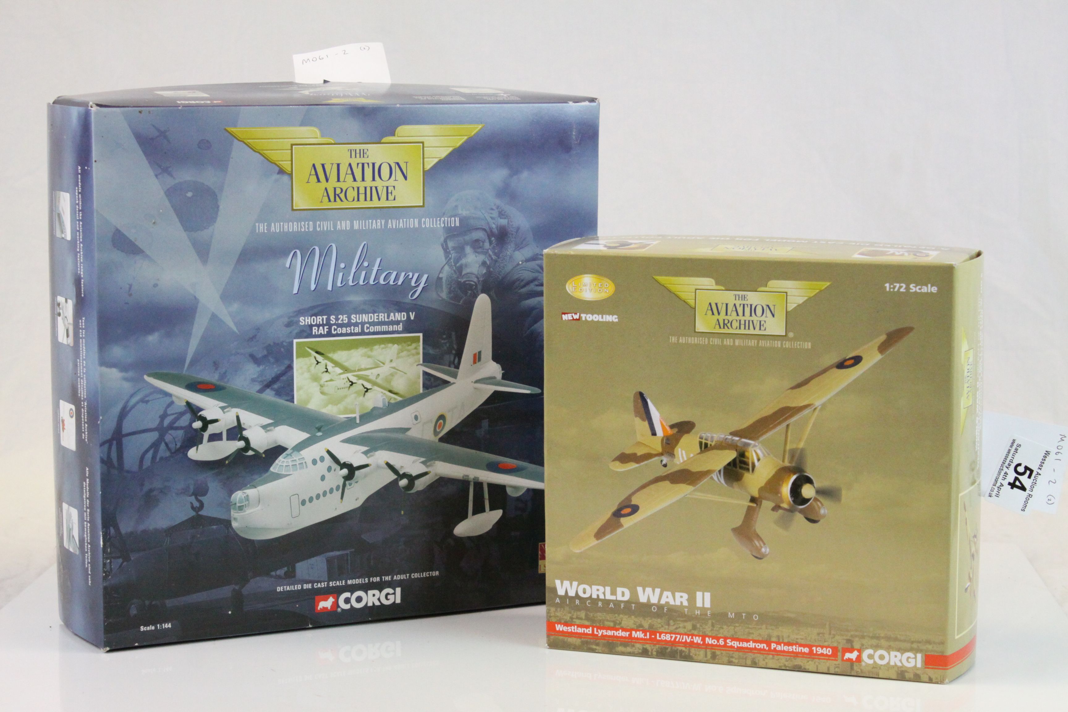 Two boxed Corgi The Aviation Archive models to include 1:72 AA36802 World War II Aircraft of the MTO