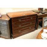 Late Victorian Mahogany Chest of Two Short over Two Long Drawers, 107cms long x 83cms high