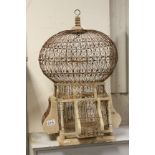 Islamic Style Wirework and Wooden Bird Cage, 66cms high