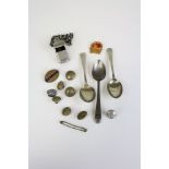 A group of railway items to include BR whistle stamped with no 10207 ,3 GWR spoons , buttons, two