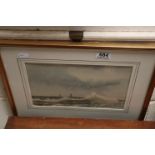 Abraham Hulk Jnr, antique watercolour, seascape with sailing boats to background, signed and