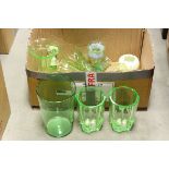 Collection of Fifteen Items of Art Deco and other Green Glass Ware