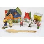A small collection of Britains lead farm figures and Snow White Dwarves together with other