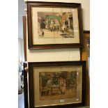 Pair of early 20th century Cecil Audin coloured prints, Pickwick Papers interior tavern scenes