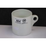 GWR ( Great Western Railways ) 1 Pint Mug marked ' GWR Hotels, Return to Paddington Station '