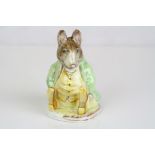 Beswick Beatrix Potter "Samual Whiskers" with gold parallel line "Beswick England" stamp to the