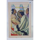 1930's Winold Reiss Print depicting Native American Indians titled ' The Drummers - Glacier National