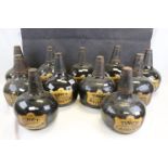 Set of Eleven Late 18th / Early 19th century Onion Shaped Dark Green Glass Apothecary / Chemists