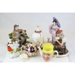 Group of Ceramics including Capodimonte Figures, Yardley English Lavender Figure Group, etc