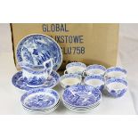 Group of mainly 19th century Blue and White Tea and Dinner Ware including Copeland Spode Italian,