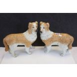 Pair of 19th century Staffordshire Standing Dogs, 28cms high