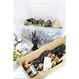 Three boxes of mixed collectables to include paperweights, ceramic pill boxes and ornaments.