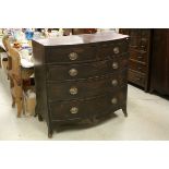 Early 19th century Mahogany Bow Fronted Chest of Two Short over Three Long Drawers raised on Swept