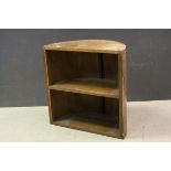 Walnut Barrel Back Bookshelf, 61cms wide x 61cms high