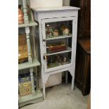 Edwardian Painted Display Cabinet with single glazed door, 61cms wide x 138cms high