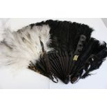 Two antique Ostrich Feather fans af