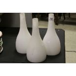 Three Mid 20th century Retro Opaque Glass Light Shades, 32cms high