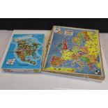 Boxed Victory Plywood Jigsaw of Industrial Life in Europe together with a Boxed Waddington's