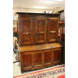 *18th century French Walnut Provincial Cupboard, the upper section with three cupboard doors above a