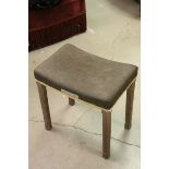 Elizabeth II 1953 Coronation Stool from Westminster Abbey, raised on oak chamfered legs, bearing