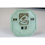 Art Deco Green Bakelite Desk Calendar, 13cms high