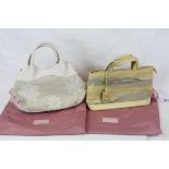 Two Radley Leather and Heissen Handbags with Scottie Dog Tag, 34cms and 30cms wide, both with pink