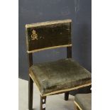 George VI Coronation Chair, stamped to underside ' 1937 W Hands & Sons Ltd ', the Green Velvet