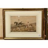 S.H Alken 19th Century watercolour hunting scene with dog unsigned verso but signed