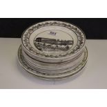 Collection of Fifteen Early 19th century French Creil Creamware Plates with Transfer Print