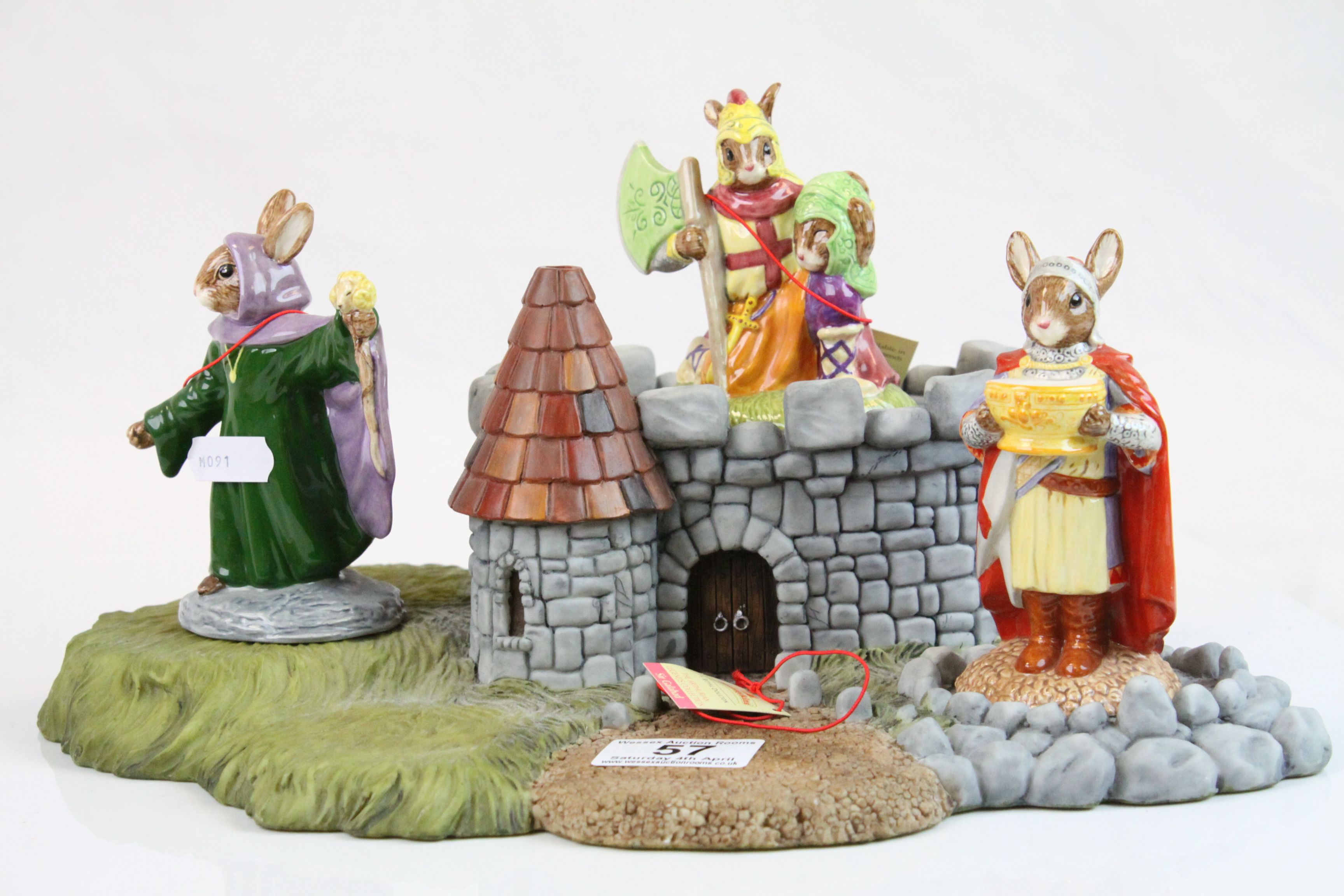 Royal Doulton Bunnykins ' The Arthurian Legend Collection Base ' together with Three Bunnykins ' - Image 3 of 6