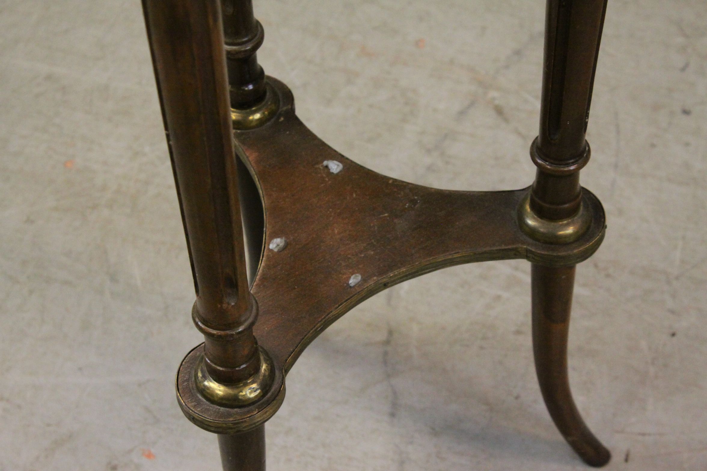 French Jardiniere Stand, hexagonal, the marble top with pierced gilt gallery rail, raised on three - Image 3 of 7