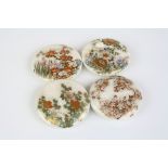 Four hand painted oriental ceramic buttons