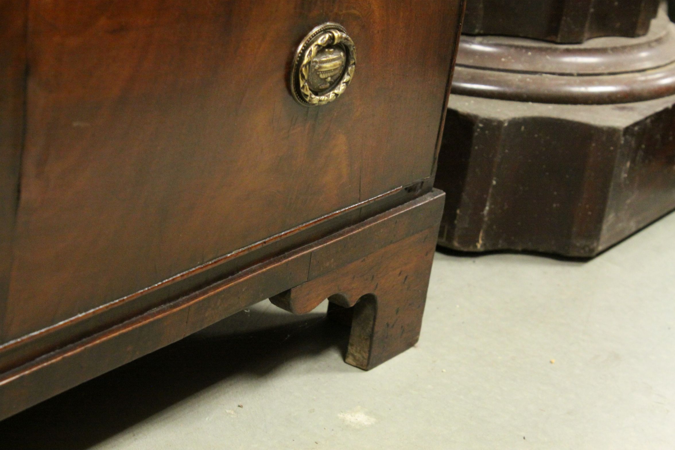 Georgian mahogany chest of three long and two short drawers on bracket feet - Image 9 of 9