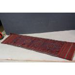 Meshwani Hand Knotted Woolen Runner, approx. 232 x 56cm