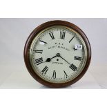 A reproduction oak cased fusee dial wall clock circa 1900 marked M.R.C Gillett.Bland & Co Croydon